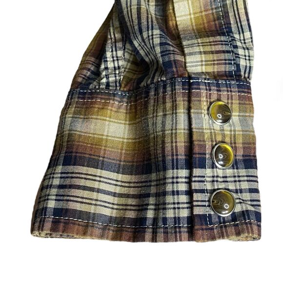 Pendleton Pearl Snap Frontier Shirt Mens S Long Sleeve Plaid Button Up Western - Picture 12 of 13